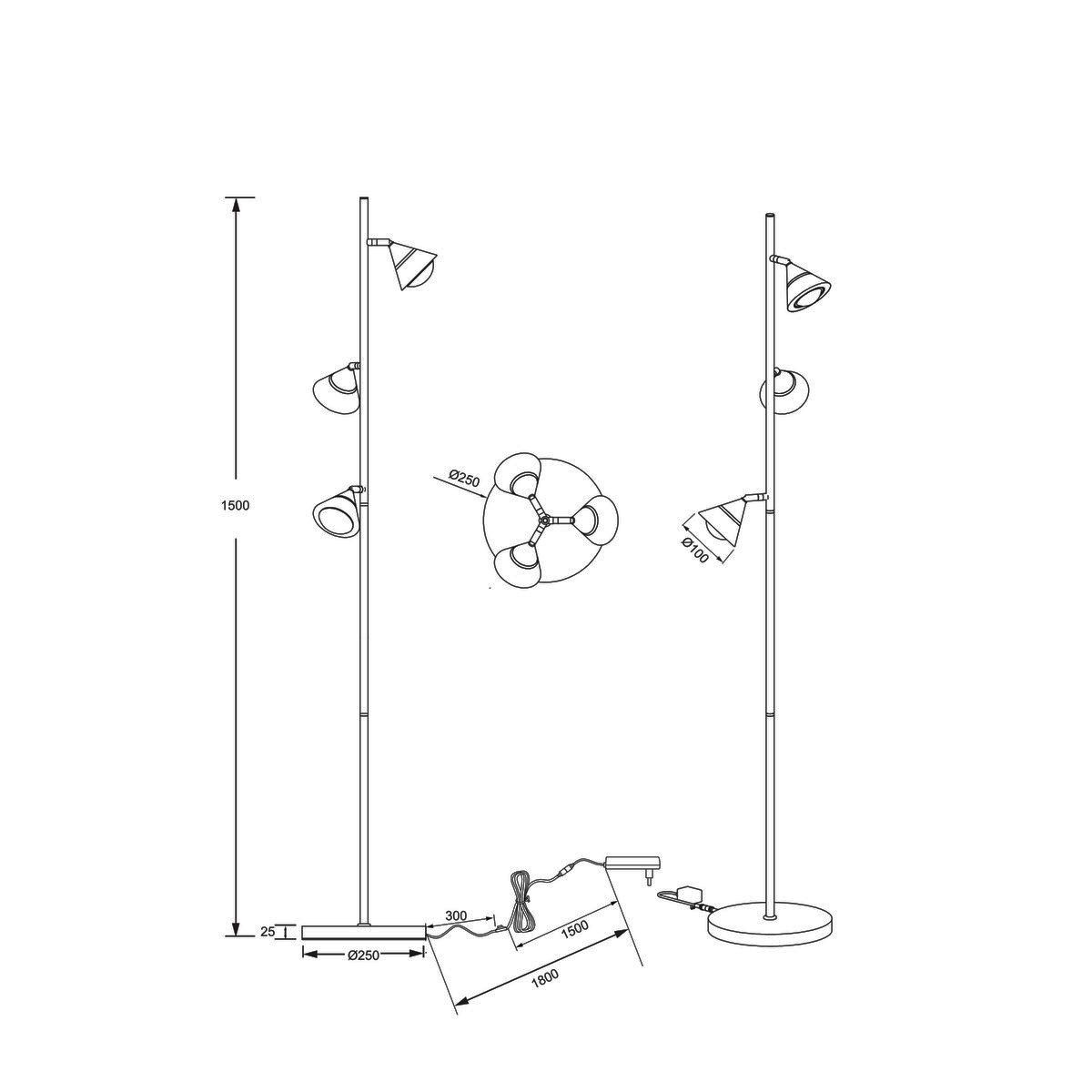 Lampade: LED Stehleuchte, CCT, 150 cm Höhe – Nuovo (secondo la descrizione) da Kreuzlingen venduto da Smart-Light 6