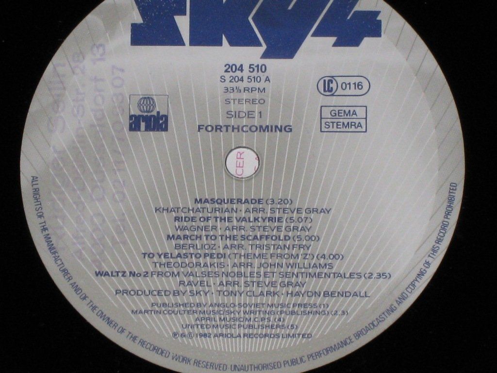 Dischi in vinile: LP - SKY 4 - FORTHCOMING – Usato da Steckborn venduto da Quo7 1
