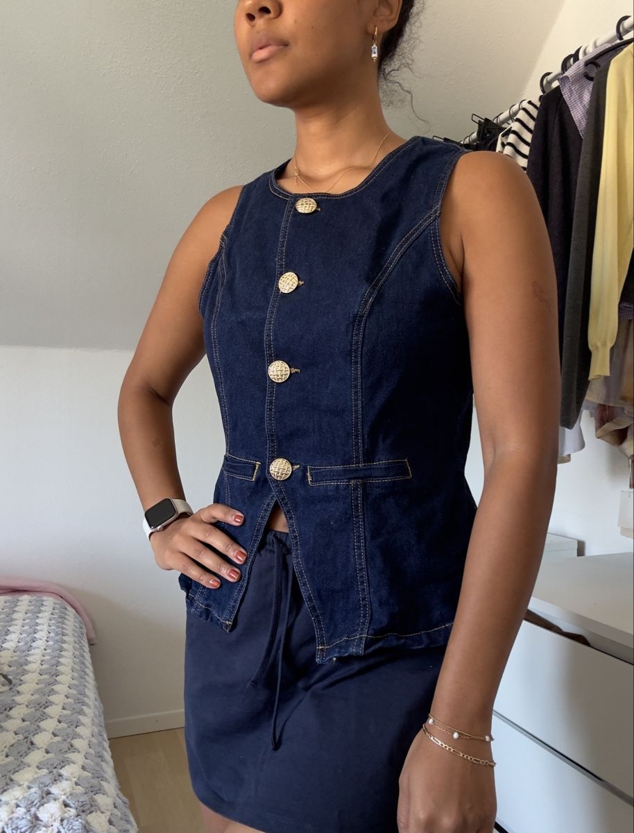 La Redoute Gilets & Westen: Denim Weste Grösse M mit Knöpfen – Gebraucht aus Winterthur von Flomiverse 1