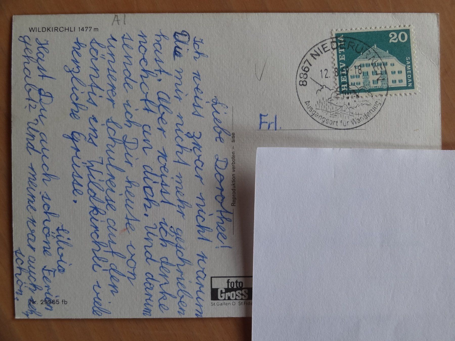 Cartoline postali: Wildkirchli Appenzell - année 60 – Usato da St Léonard venduto da Riglin 1