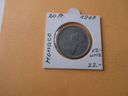 Monaco 1947, 20 Francs   vz-unz