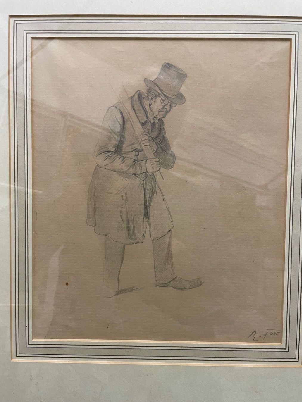 Gemälde: Eduard Ritter Zeichnung alte Mann – Gebraucht aus Biel/Bienne von Galaq