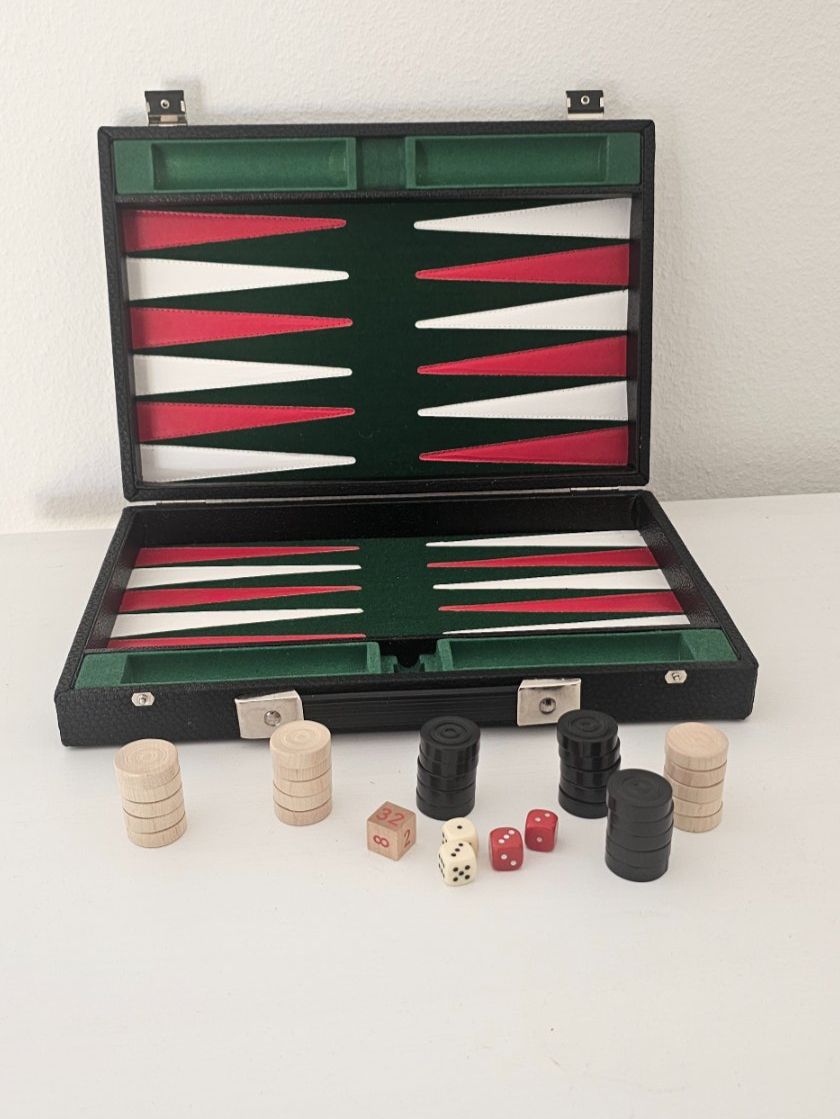 Giochi: Edles Backgammon Spiel in Lederkassette - Top Zustand – Usato da Pfäffikon ZH venduto da eric0113 1