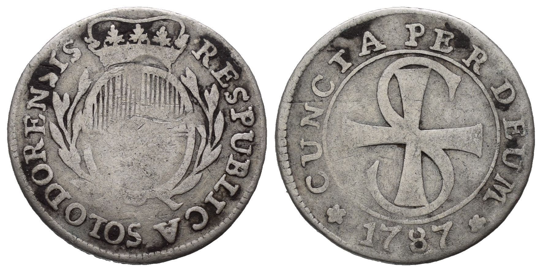 Tutti le monete: Solothurn 10 Kreuzer 1787  /2024 – Usato da Trimbach venduto da Solothurn1
