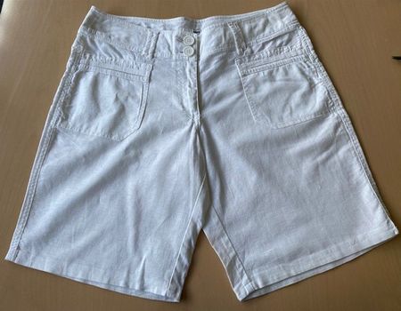 Damen Shorts weiss H&M Grösse 38 Leinen-Mix guter Zustand