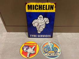 3 x Schilder MICHELIN METALL SCHILD Tafel Einzigartig !NEU