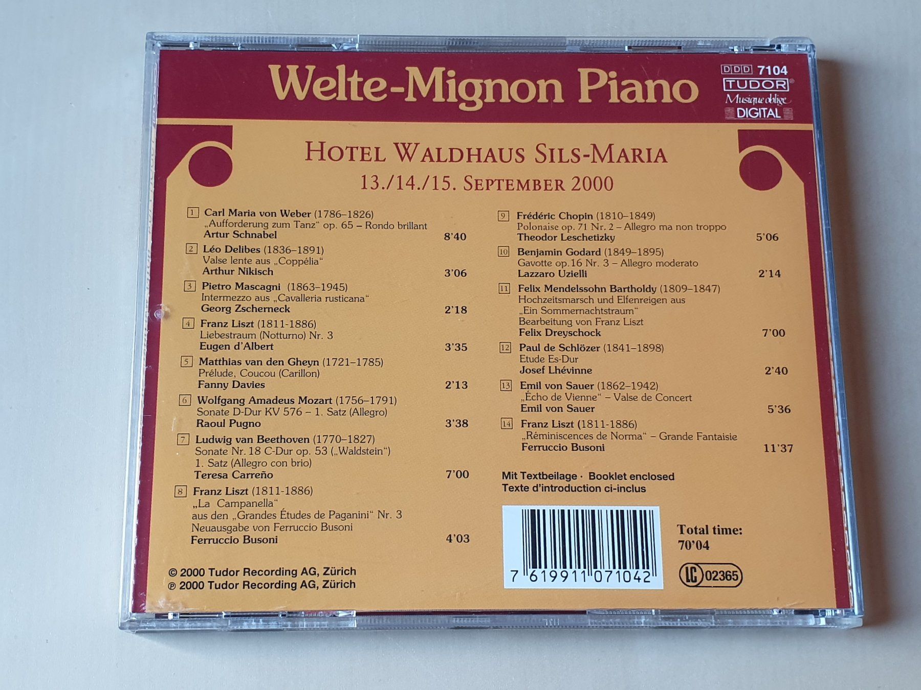 CD: Welte-Mignon Piano – Usato da Stansstad venduto da collectorsshop 1