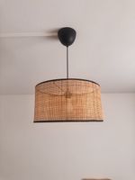 Pendelleuchte Rattan Schwarz Lampe gut erhalten 45cm Breite