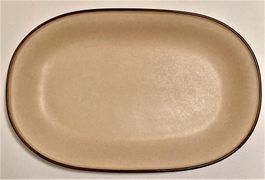 Rössler Platte Servierplatte beige matt 32 cm Porzellan