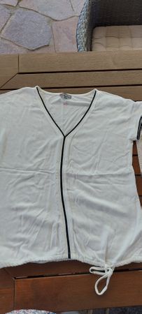 Damen T-Shirt weiss V-Ausschnitt 