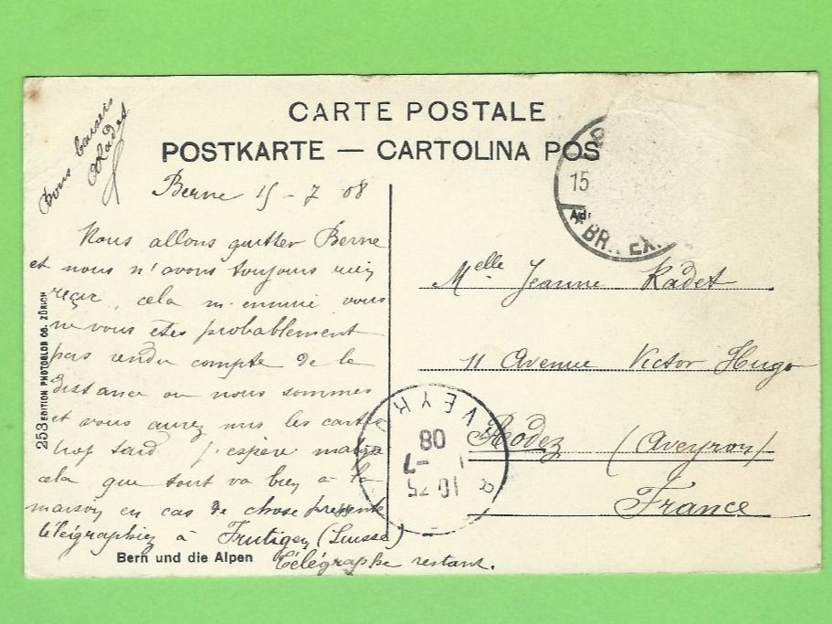 Cartoline postali: Bern und die Alpen – Usato da Zürich venduto da t24_de 1