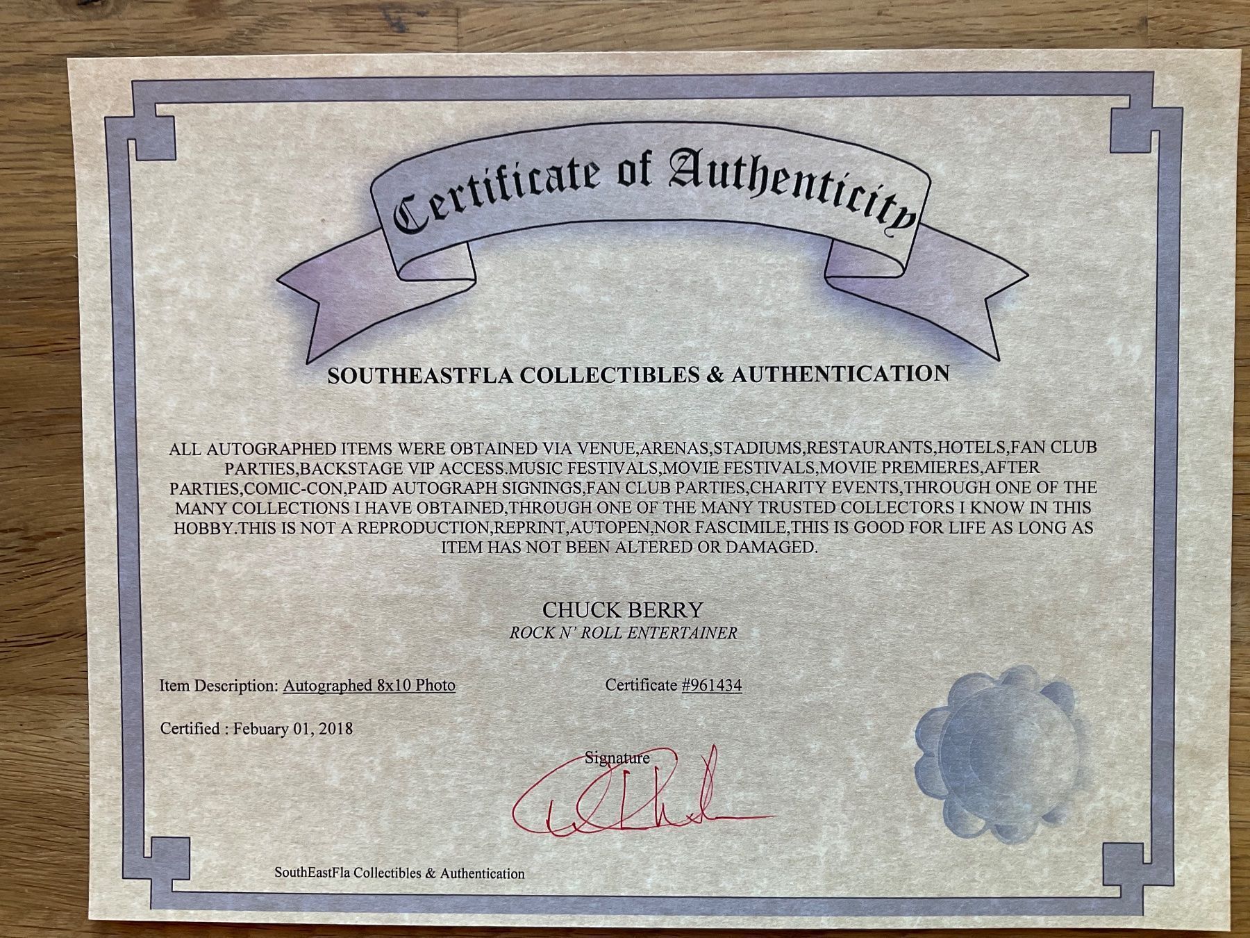 Autografi: Chuck Berry Autogramm original – Usato da Hittnau venduto da workaholic60 2