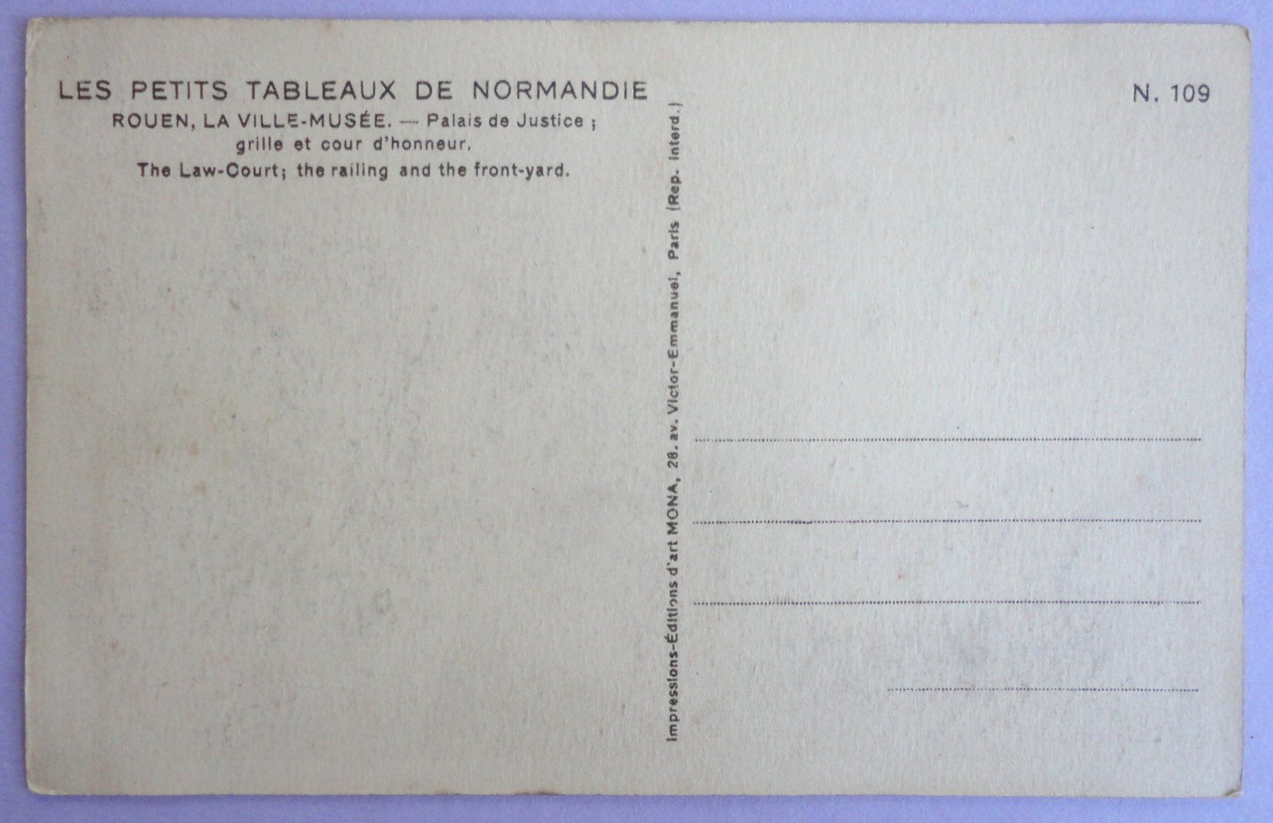 Cartoline postali: Rouen - Palais de Justice – Usato da Fétigny venduto da Billy2miny 1