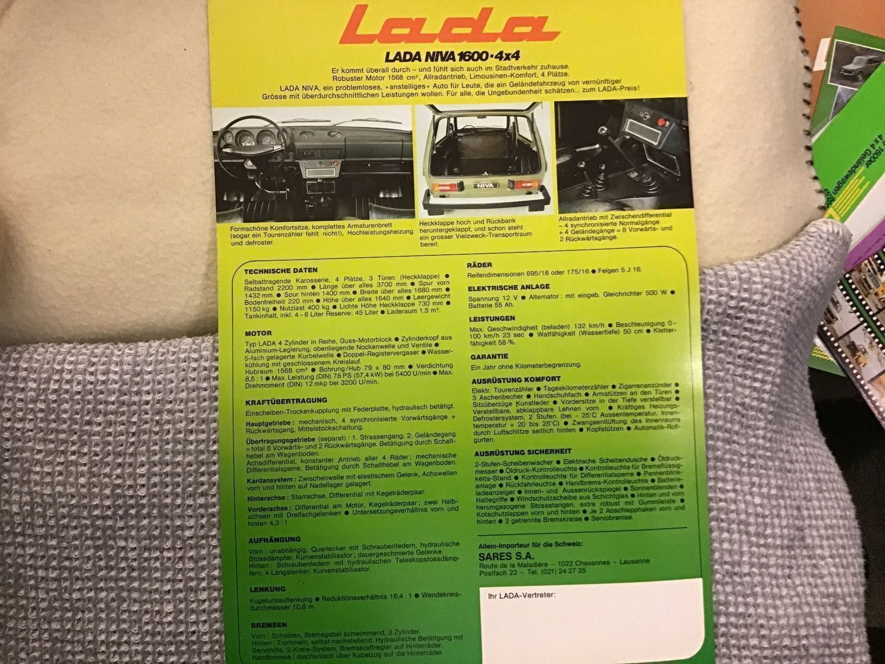 Documenti: Lada Niva 1600 4x4 Prospektblatt – Usato da Scherzingen venduto da Starseller62 1