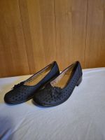 Medicus Ballerinas dunkelblau mit Absatz aus Echtleder