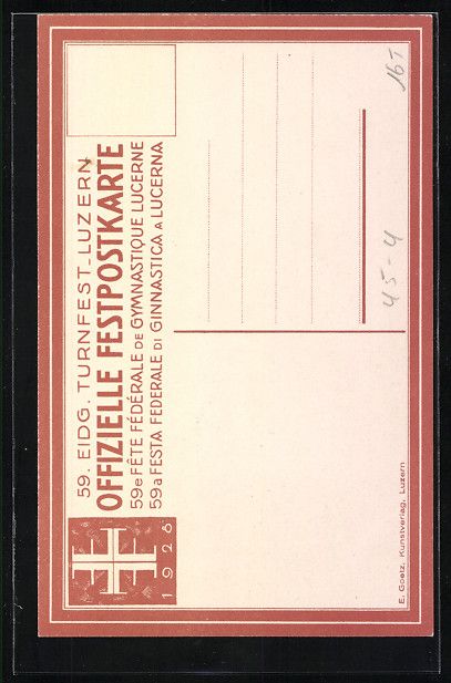Cartes postales: Luzern, 59. Eidg. Turnfest 1928, Speerwe – D'occasion à Berlin par bartko-reher 1