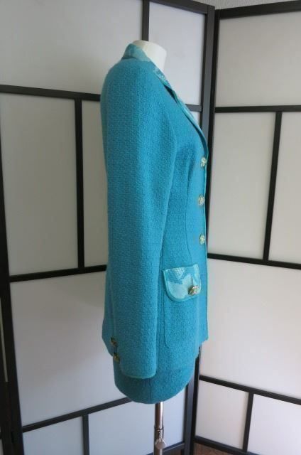 Giacche: elegante türkise Tweedjacke – Usato da Zürich venduto da ANU-AnimalsNeedUs 2