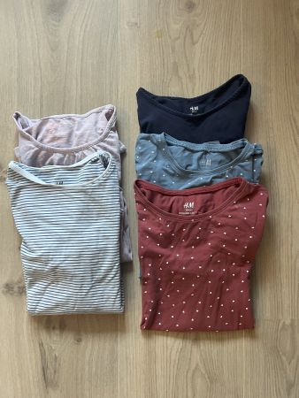 5 Langarmshirts Baumwolle Gr. 134/140