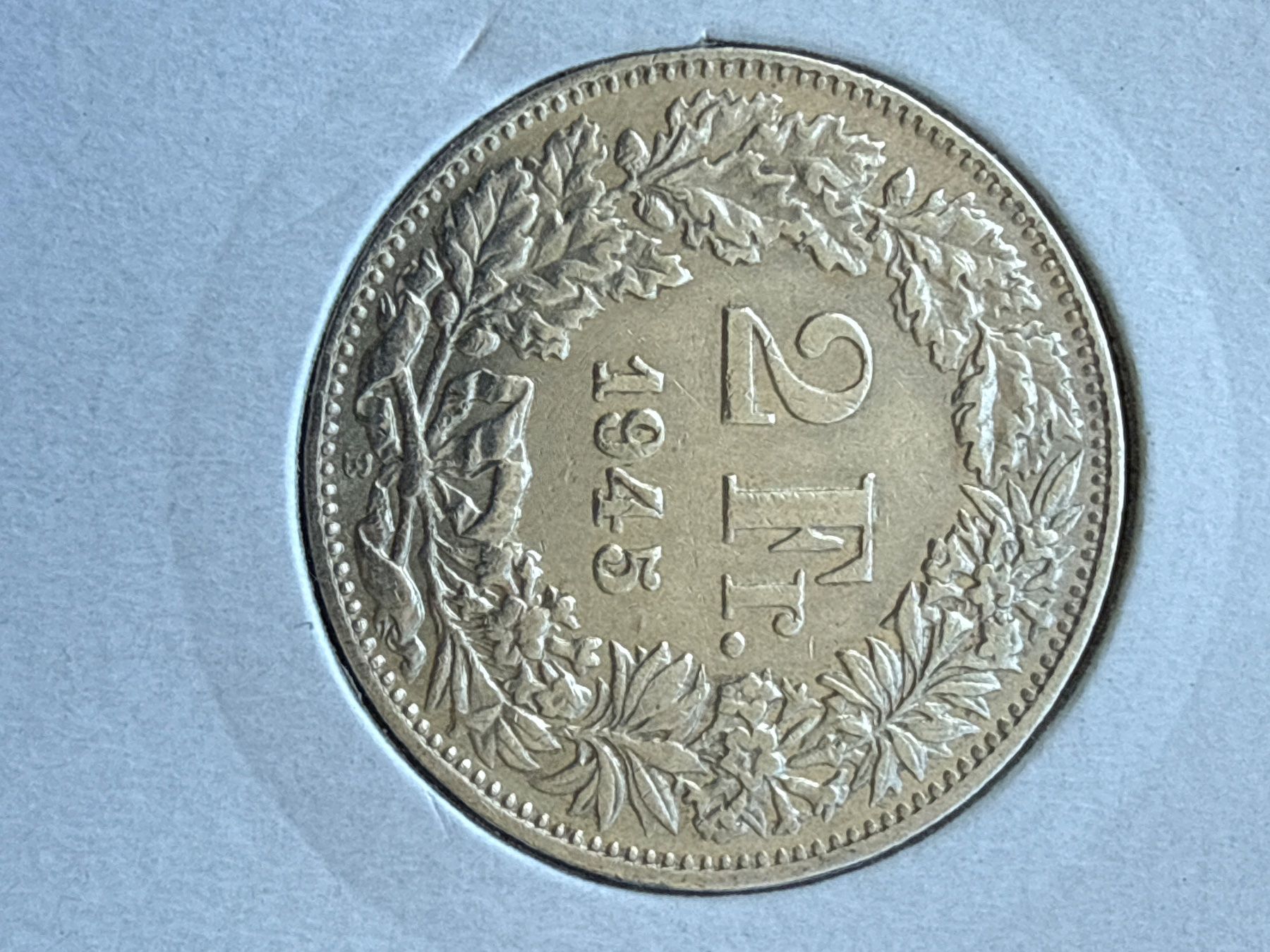 Alle Münzen: Swiss 2 francs 1945 Silver Coin – Gebraucht aus Pully von ta571 1