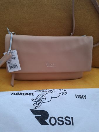 Sac bandoulière Rossi Firenze cuir beige neuf, avec étiquett