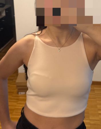 Haut court lisse rose clair ZARA, taille S