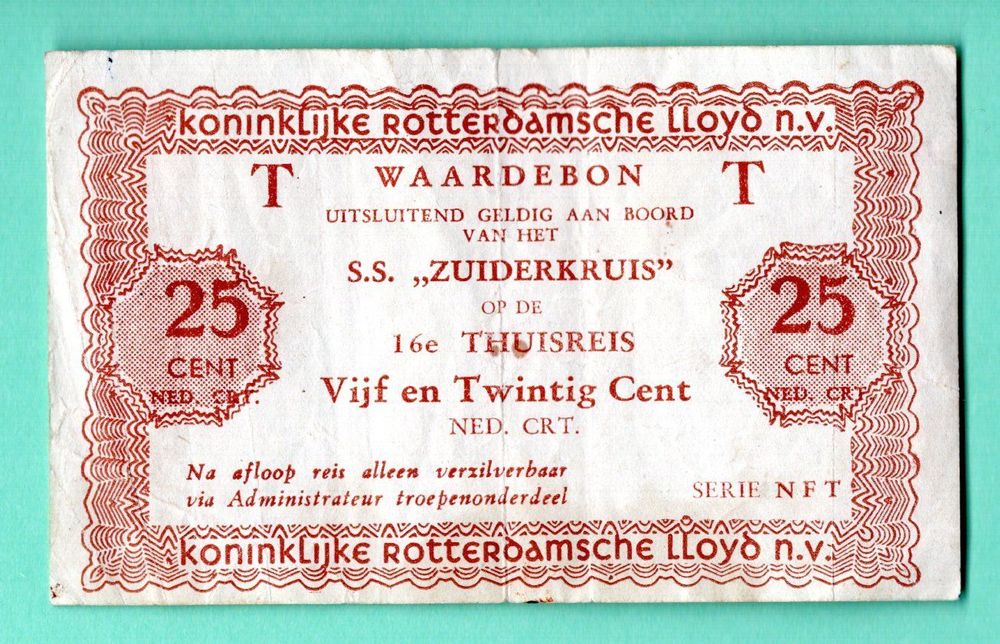 Netherlands noten  25 cents selten 1