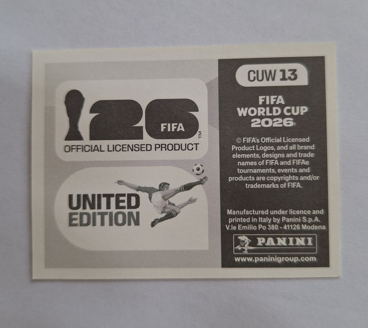 Panini Cartes à collectionner: Panini CUW 13 – Neuf (Voir description) à Romanens par Crocette 1