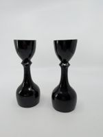 2 Kerzenständer Aluminium schwarz