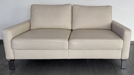 Echtleder Zweier-Sitz-Sofa Beige