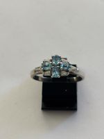 Silberring mit Blautopas und zirkonia 925