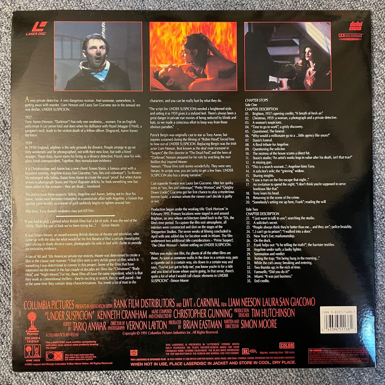 Tutti i DVDs: Under Suspicion - LASER DISC - Englisch Orig. – Usato da Stans venduto da Brode 1