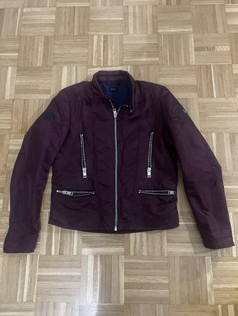Veste Diesel homme style biker bordeaux – zips métalliques