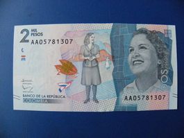 2 Mil Pesos Kolumbien 2015, Unc Zustand