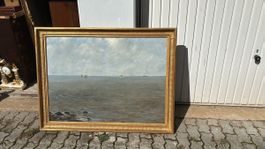 Tableau ancien signé Gaston de Latenaÿ, cadre doré