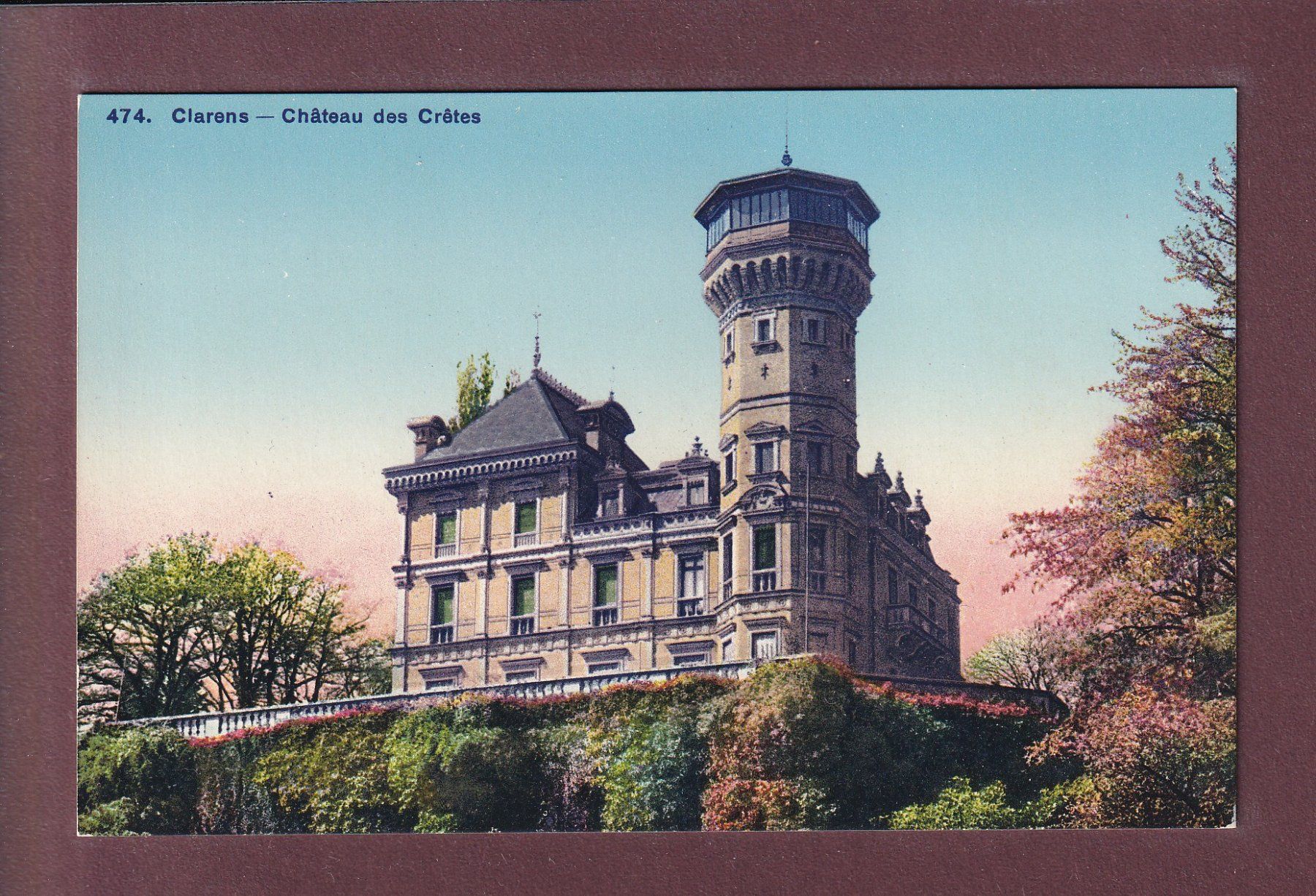 Cartes postales: CLARENS - Château des Crêtes – D'occasion à Pully par nicecards