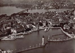 Lindau im Bodensee, Luftaufnahme um 1955-60