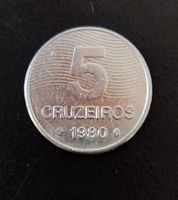 5 Cruzeiros Münze Brasilien 1980