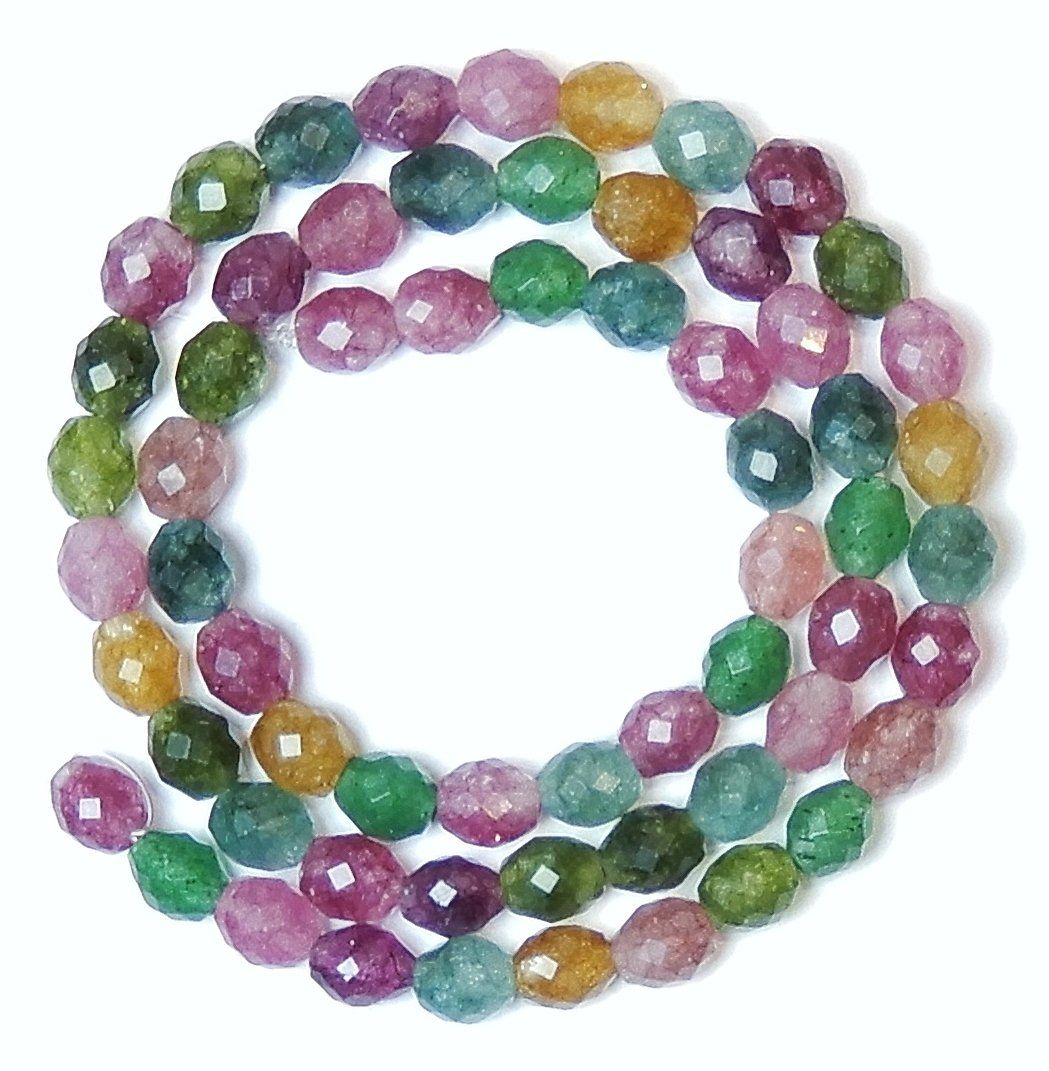 Catenine: 1 Strang echte, multicolor Turmalin Perlen 6x5 mm facettiert – Nuovo (secondo la descrizione) da Müllheim Dorf venduto da GUENI01