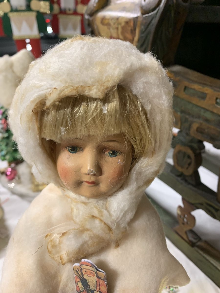 Bambole: Schöne alte Watte Puppe Winterkind – Usato da Rothrist venduto da Oddymanliane 1
