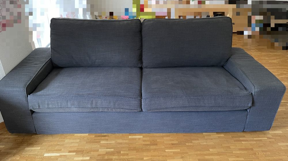 Housse IKEA KIVIK Marron Foncé - Pour Canapé 3 Places Avec Chaise Longue - Modèle BORNÉ