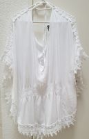 Weisses Sommer Tunika Kleid mit Spitze, Gr. L Neu