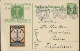 1914 LANDI Bern PK illust. Sonder-o und VIGNETTE top ab 1.-