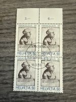 Paracelsus Briefmarke Viererblock, Helvetia 60, Top Zustand!