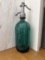 Antiker Glas Syphon mit Zinnverschluss, schöne Dekoration