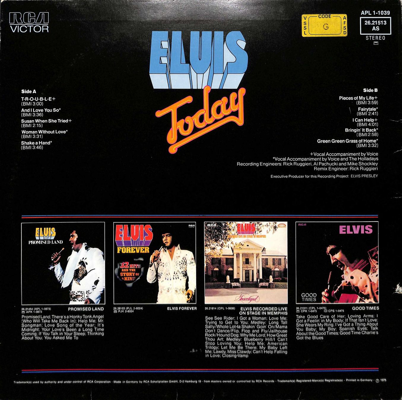 Schallplatten: LP: Elvis - Today – Gebraucht aus Trimmis von Dres2 1