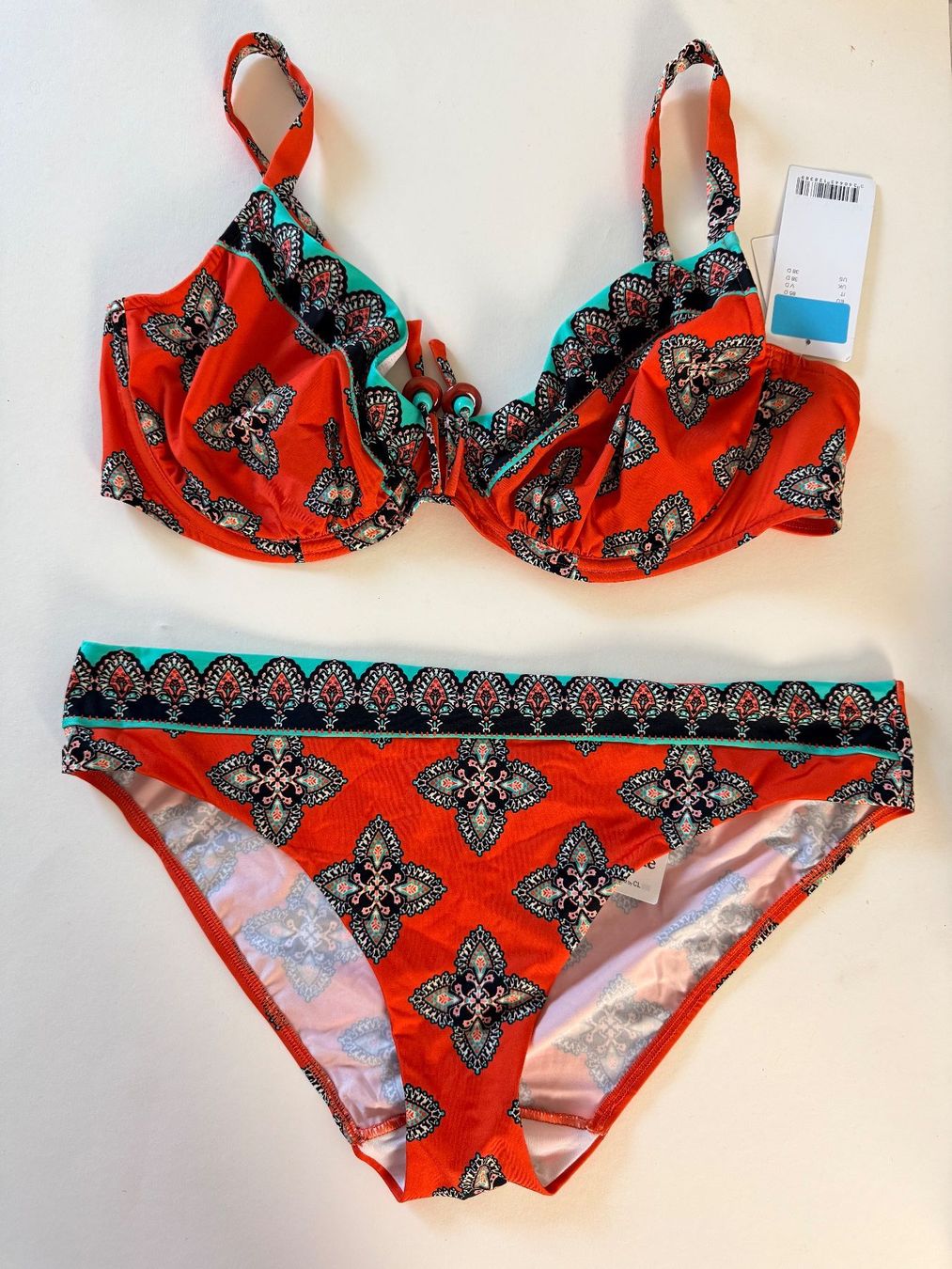 Chantelle Badekleider & Bikinis: CHANTELLE, Bikini, Grösse 85D/42, Farbe Orange mit Muster – Neu und originalverpackt aus Rudolfstetten von gst_g7xl 6