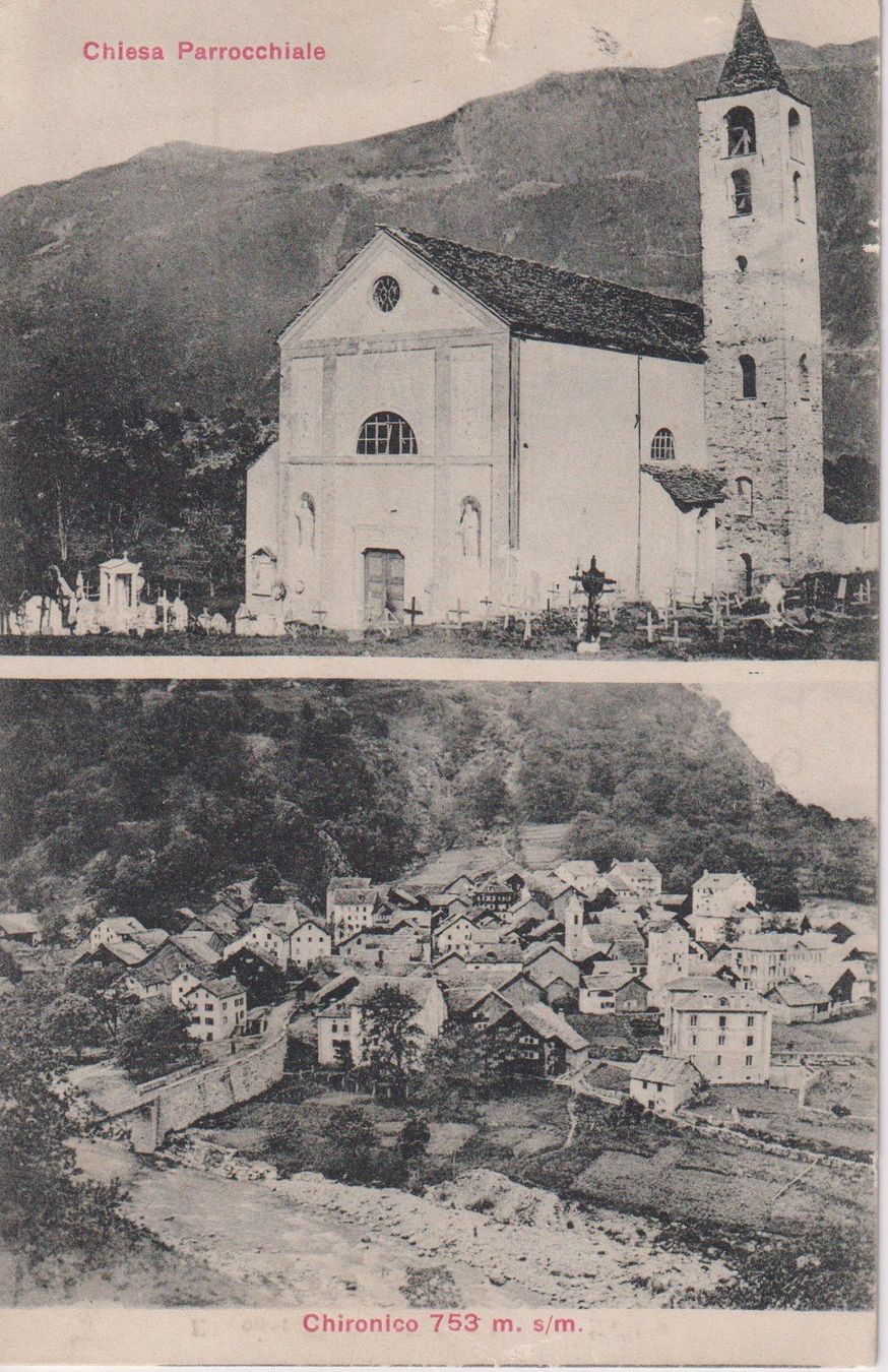 Cartoline postali: AK Chironico - Chiesa Parrocchiale 1924 – Usato da Riva San Vitale venduto da MAR-NAPO