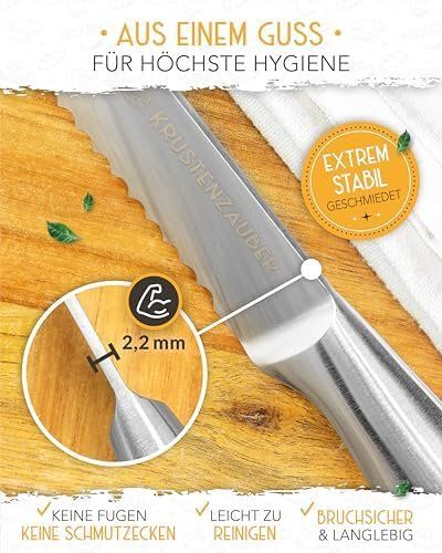 Küchenmesser: KRUSTENZAUBER Scharfes Brotmesser mit Wellenschliff mit – Neu und originalverpackt aus Hundwil von Equiply 5