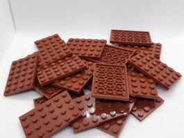 Lego 20 Stk. Plate 4x6 reddish brown (new)
