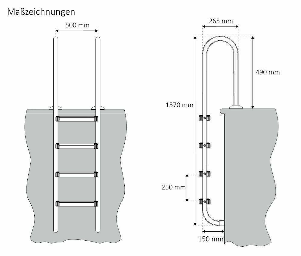 Echelles: Zelsius PL6 Poolleiter Pool Leiter V2A – Neuf avec emballage d'origine à Bottighofen par zaap 2
